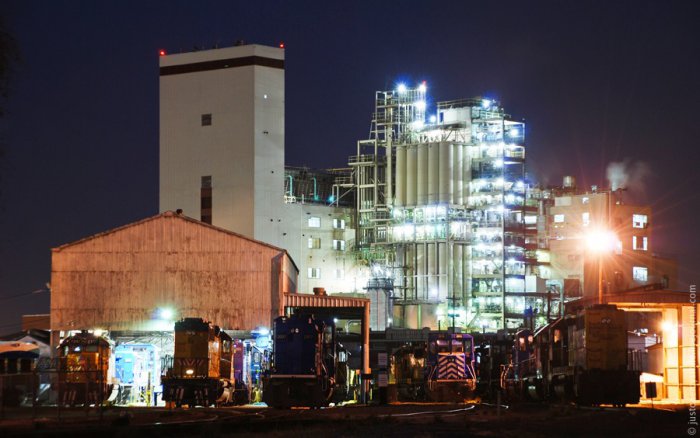 Ночное депо компании Union Pacific