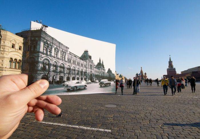 Москва 1956 года и современная (15 фото)