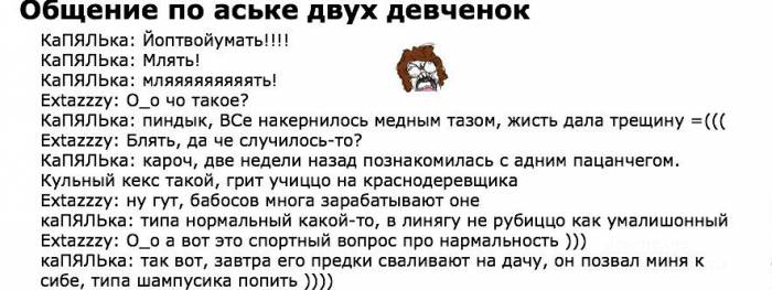Общение по ICQ двух девчонок