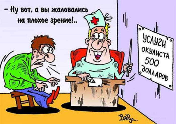 Смешные карикатуры про окулистов