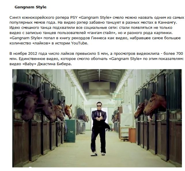 Известные интернет-мемы за 2012 год