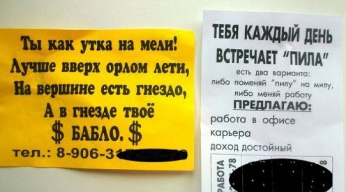 Прикольные и креативные надписи неизвестных авторов