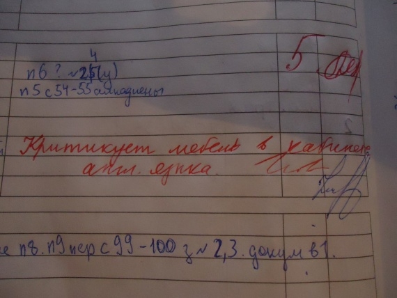 Неординарные записи в школьных дневниках