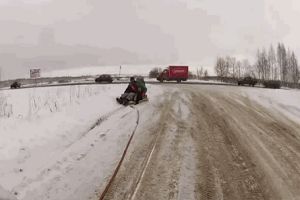 Катание на санках со скоростью 155 Км/ч
