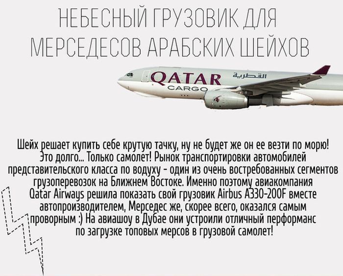 Доставка автомобилей арабских шейхов по воздуху