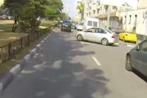 Девушка держит город в чистоте