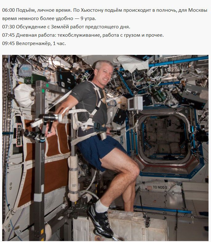 Рабочий день космонавта на МКС