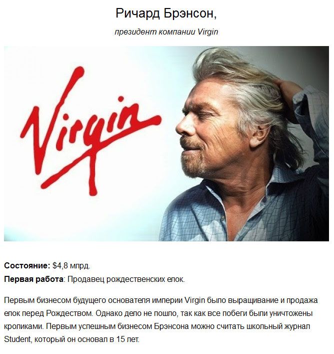 Первая работа богачей