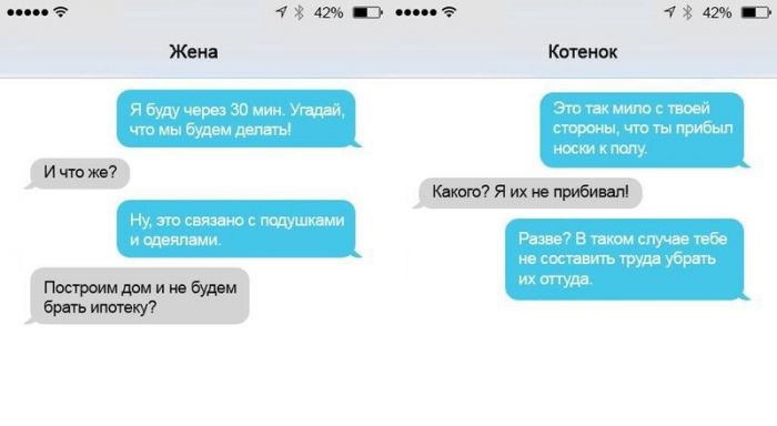Смс переписки между молодоженами