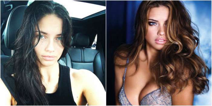 Снимки моделей Victoria’s Secret с макияжем и без него
