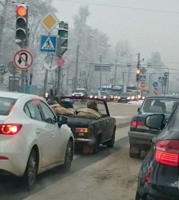 На кабриолете по зимнему Питеру