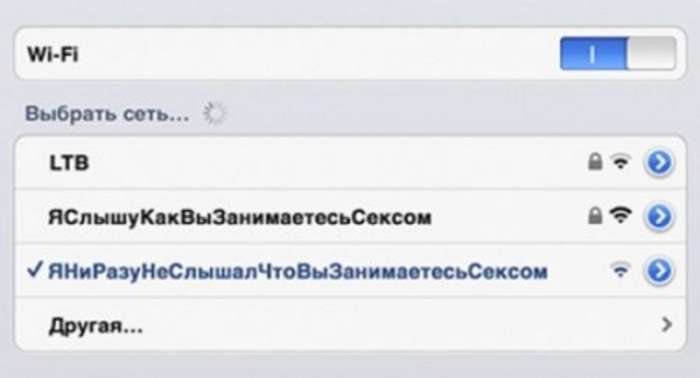 Забавные названия сети Wi-Fi