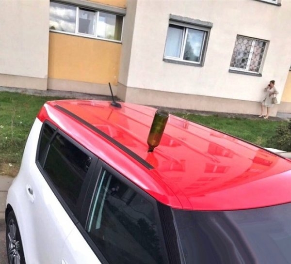 Сюрприз на крыше машины