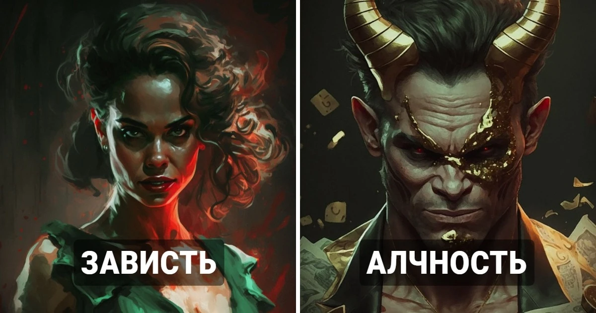 Нейромастер очеловечил семь смертных грехов, глядя на которые так и хочется умыться святой водой (7 фото)