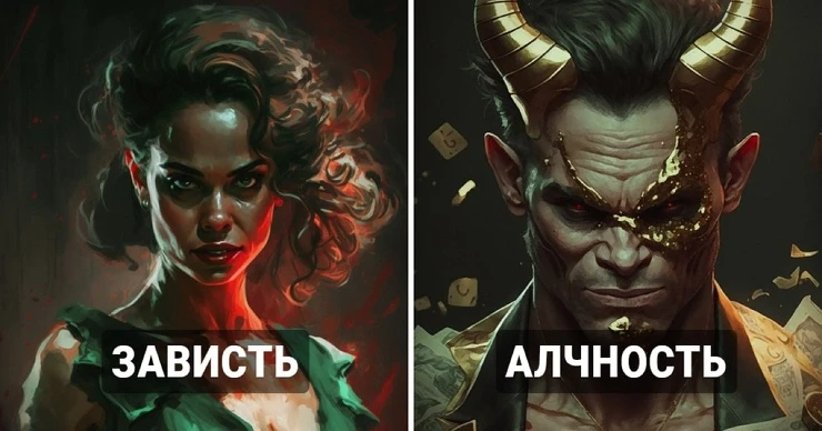 Нейромастер очеловечил семь смертных грехов, глядя на которые так и хочется умыться святой водой (7 фото)