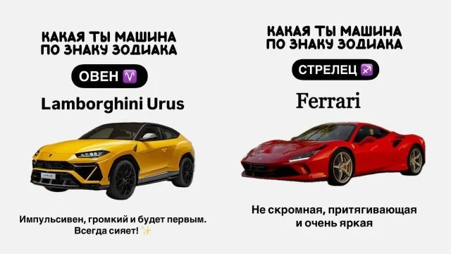 Автомобильное гороскоп: какой авто бы вы были, исходя из вашего знака зодиака